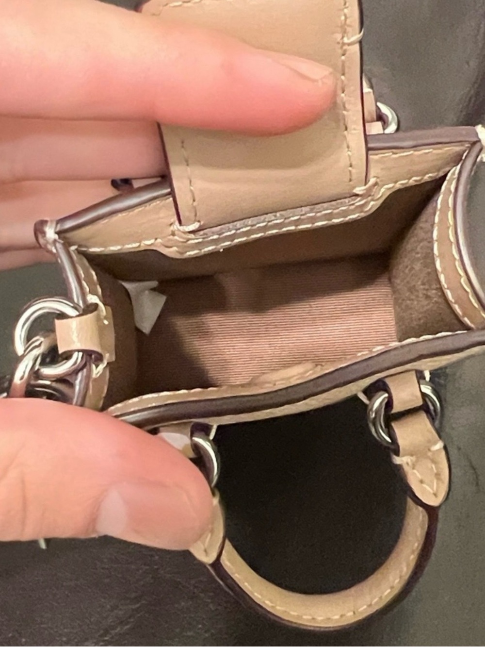 NWT Coach logo monogram Signature leather nano Mini tote charm hand bag. - Picture 12 of 13